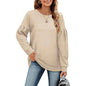 Solid Color Women's Sweatshirt with Round Neck Design