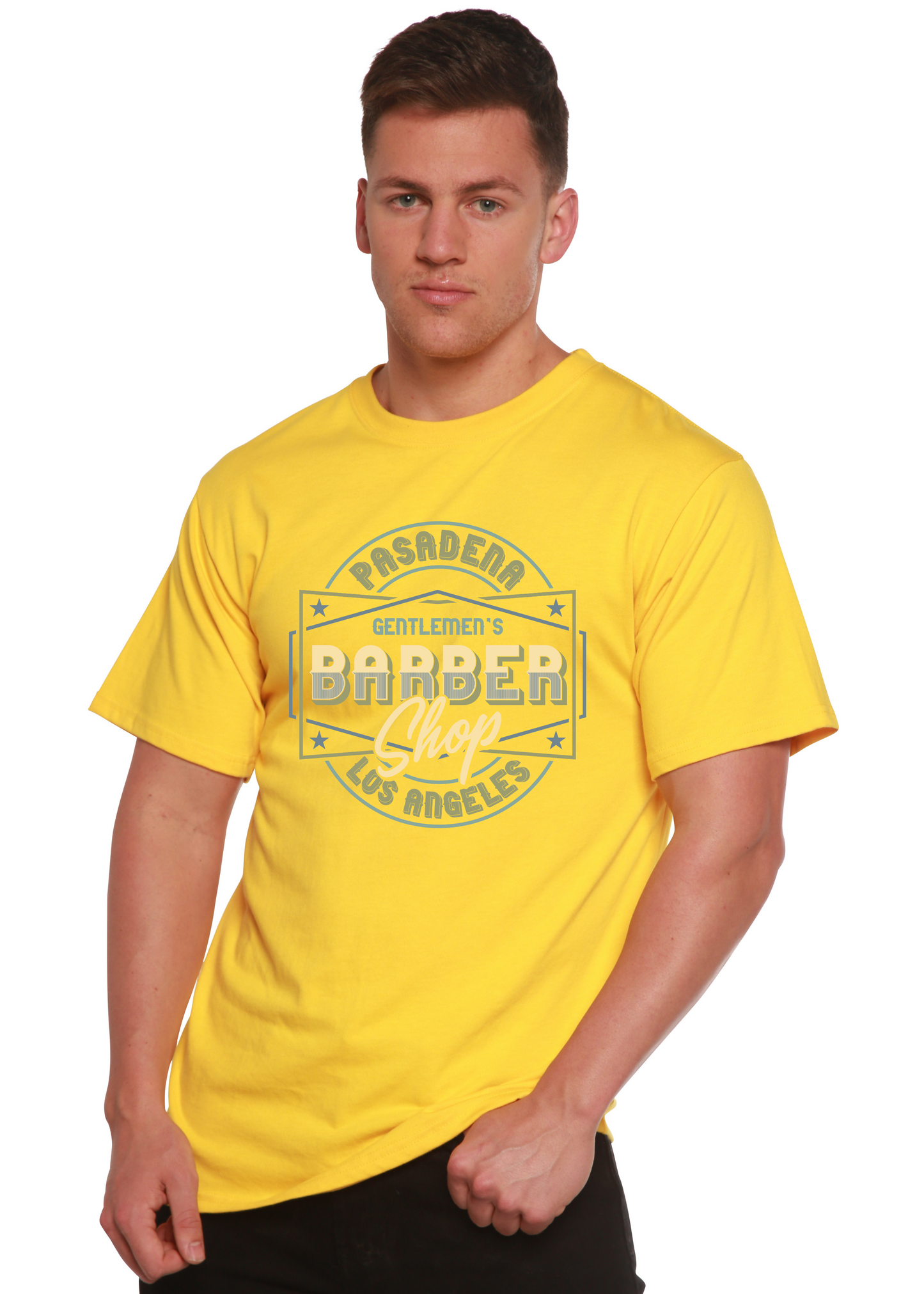 Gentlement's Barber Shop Men's Bamboo Viscose/Organic Cotton Short Sleeve Graphic T-Shirt Spun Bamboo
