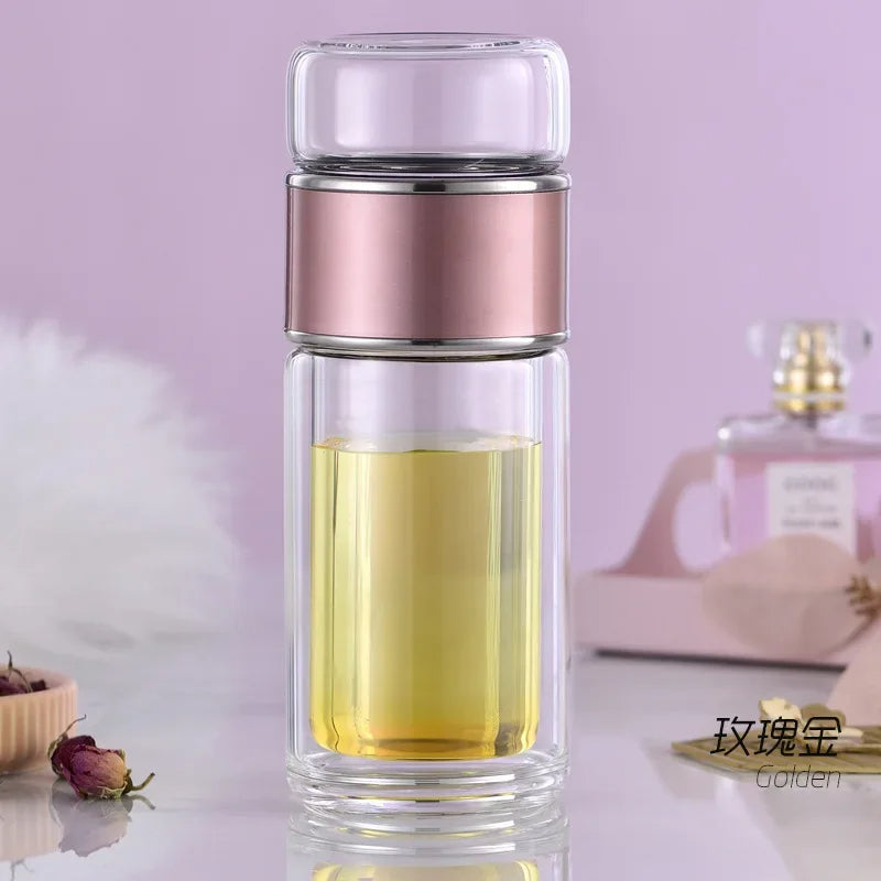 Double Wall Glass Tea Infuser Bottle ViralGalleria.com