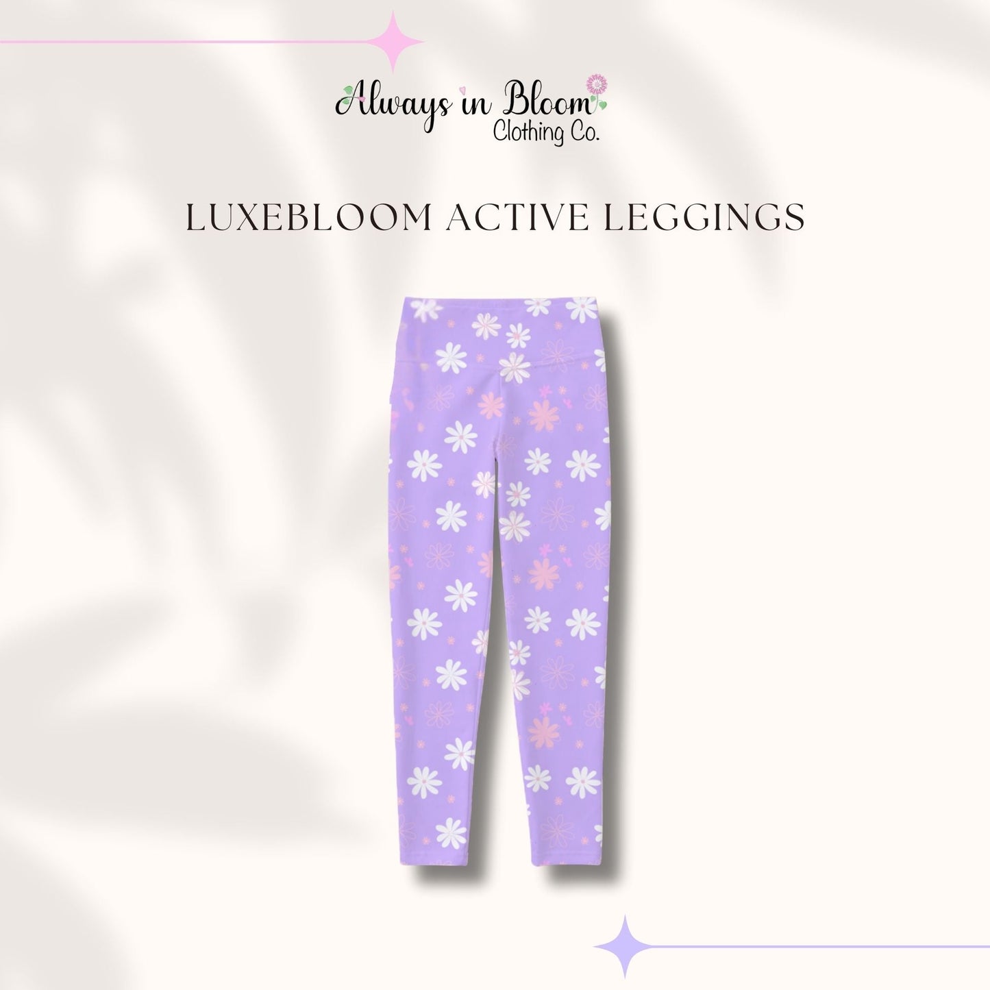 LuxeBloom Legging - Purple Daisies Always In Bloom Clothing Co