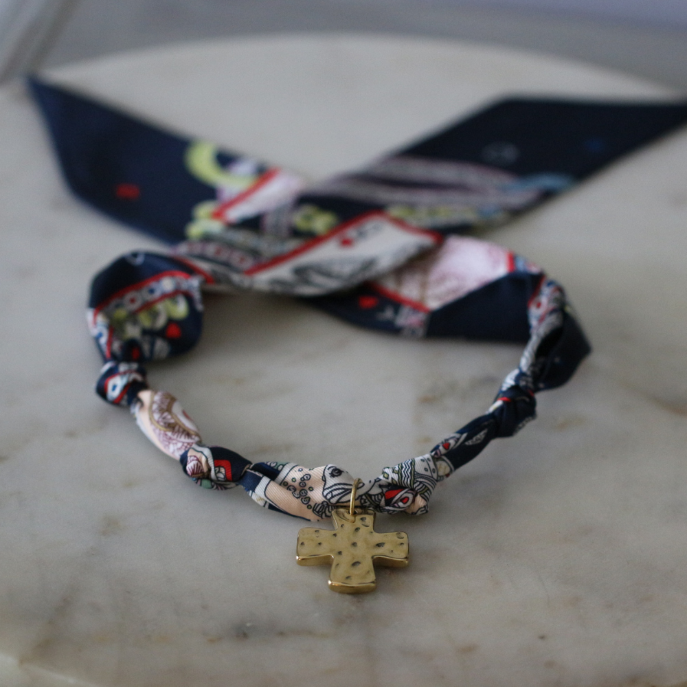 Navy Grace Scarf Necklace Deep South Originals