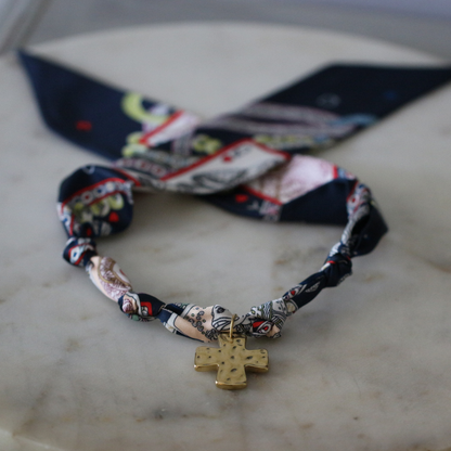 Navy Grace Scarf Necklace Deep South Originals