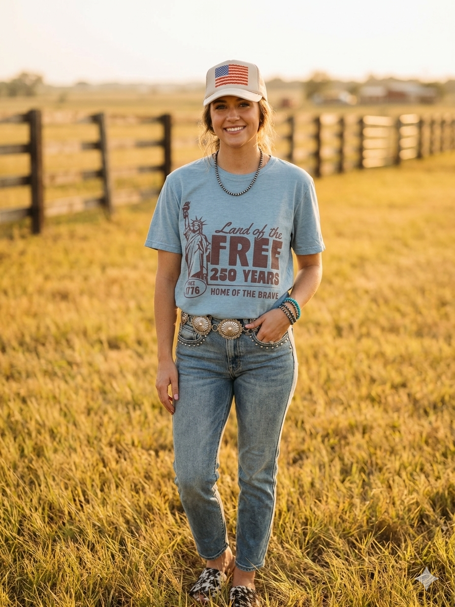 Land of the Free 250 Years Graphic Tee Wild Junkie