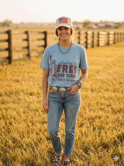Land of the Free 250 Years Graphic Tee Wild Junkie