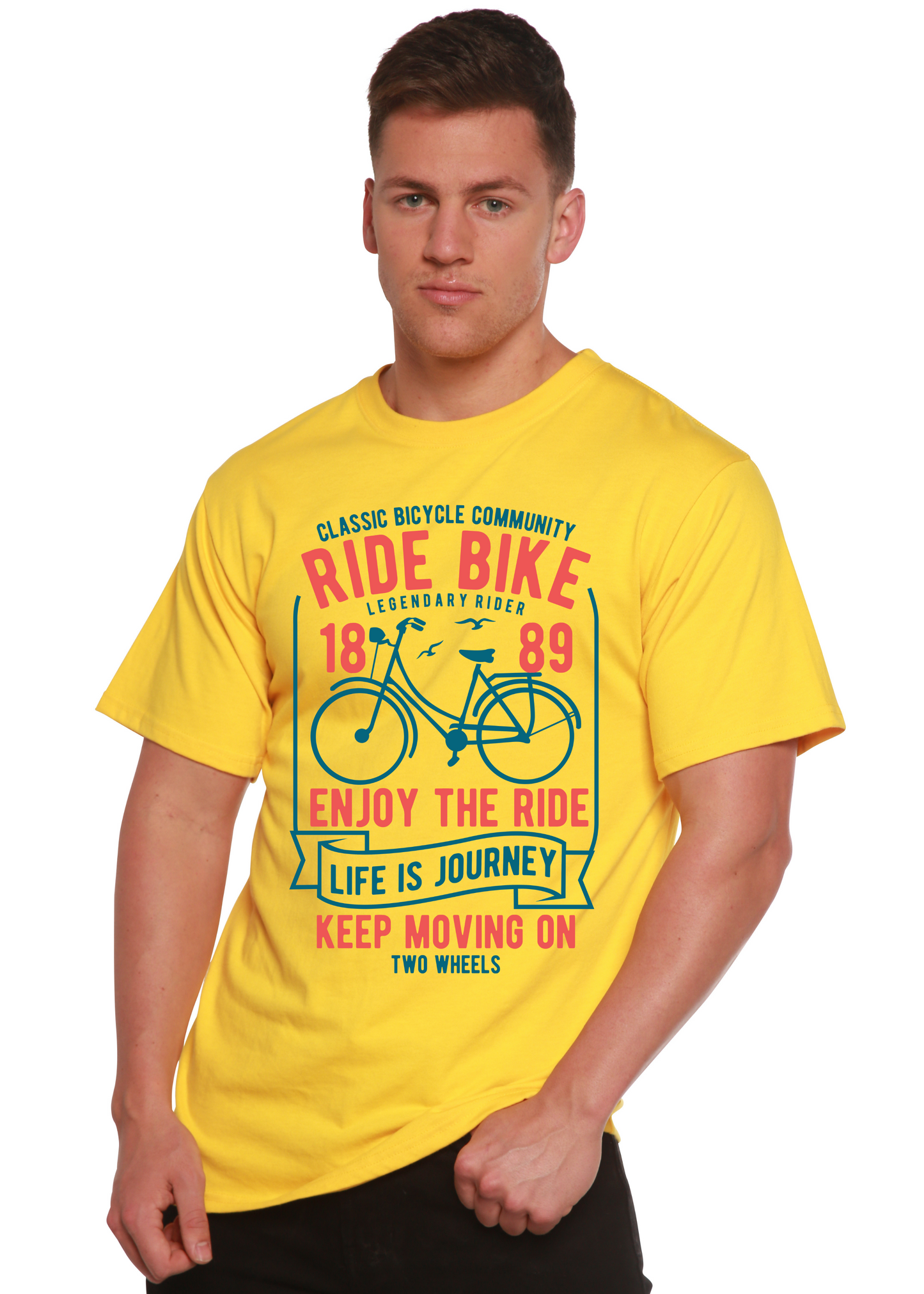 Ride Bike Spun Bamboo® Men's Bamboo Viscose/Organic Cotton Short Sleeve Graphic T-Shirt Spun Bamboo