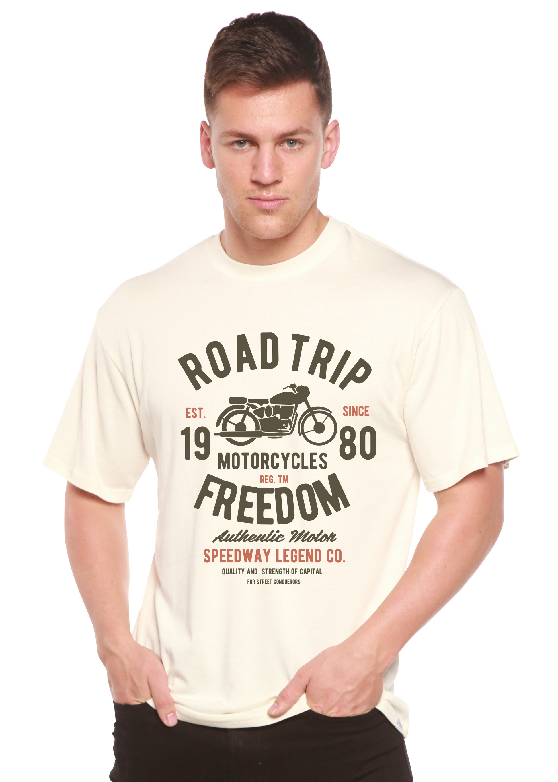 Road Trip Spun Bamboo® Men's Bamboo Viscose/Organic Cotton Short Sleeve Graphic T-Shirt Spun Bamboo