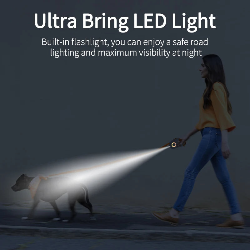 Automatic Retractable Luminous Dog Walking Rope ViralGalleria.com