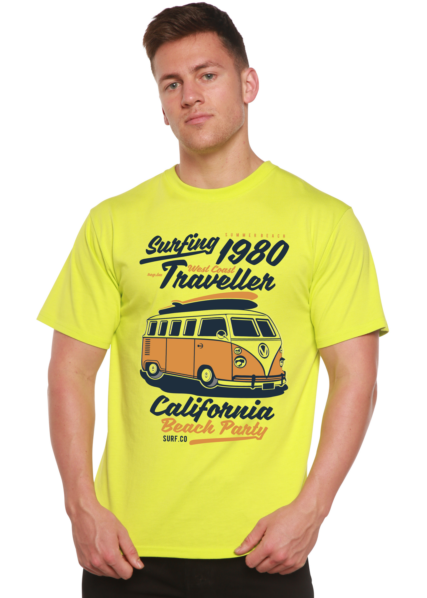 Surfing 1980 Spun Bamboo® Men's Bamboo Viscose/Organic Cotton Short Sleeve Graphic T-Shirt Spun Bamboo