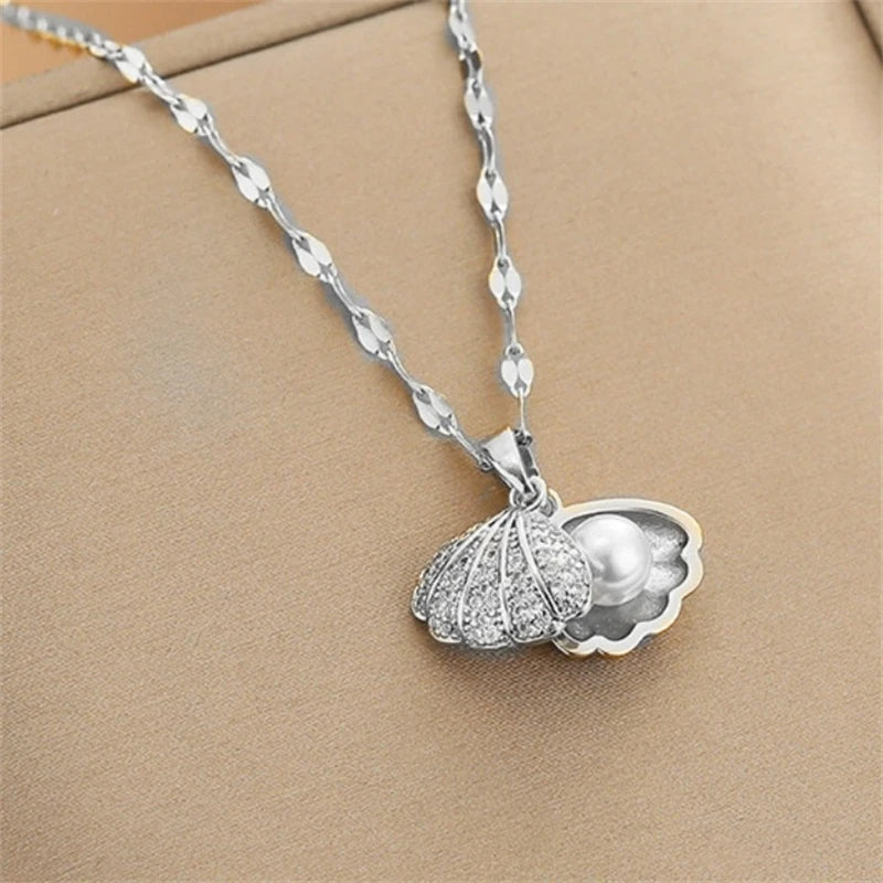 Korean Openable Shell Pearl Necklace ViralGalleria.com