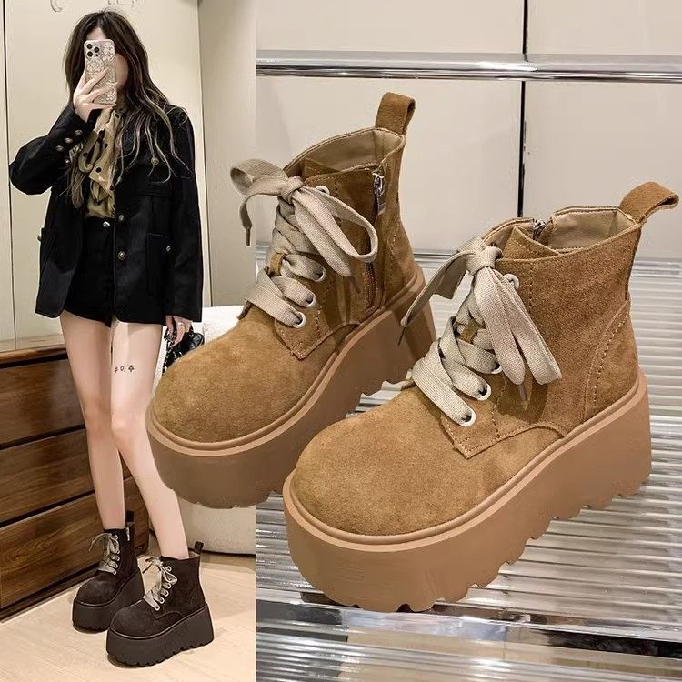 Women’s Chunky Sole Lace-Up Boots – Vintage Style FitiqueFit