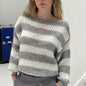 Loose Striped Pullover Sweater Fashion Versatile Long-sleeved Knitted Tops For Women Clothing See size chart under “more details” The Fashion Celestial