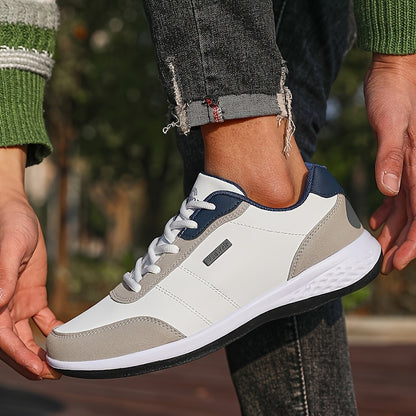 VanWeir Lightweight Men'S Shoes | Navy Blue/White, Lace-up sneakers with MD/TPR Sole, Breathable Fabric Lining for Outdoor, Hiking & Casual Wear NovaCart