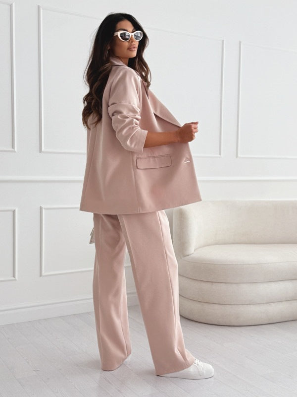 Women's Professional Blazer & Trousers Suit Set – Long Sleeve, Full Length FitiqueFit