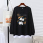 Women's Trendy Sweater Thin Loose Plus Size Fake Two Piece Top See size chart under “more details” The Fashion Celestial