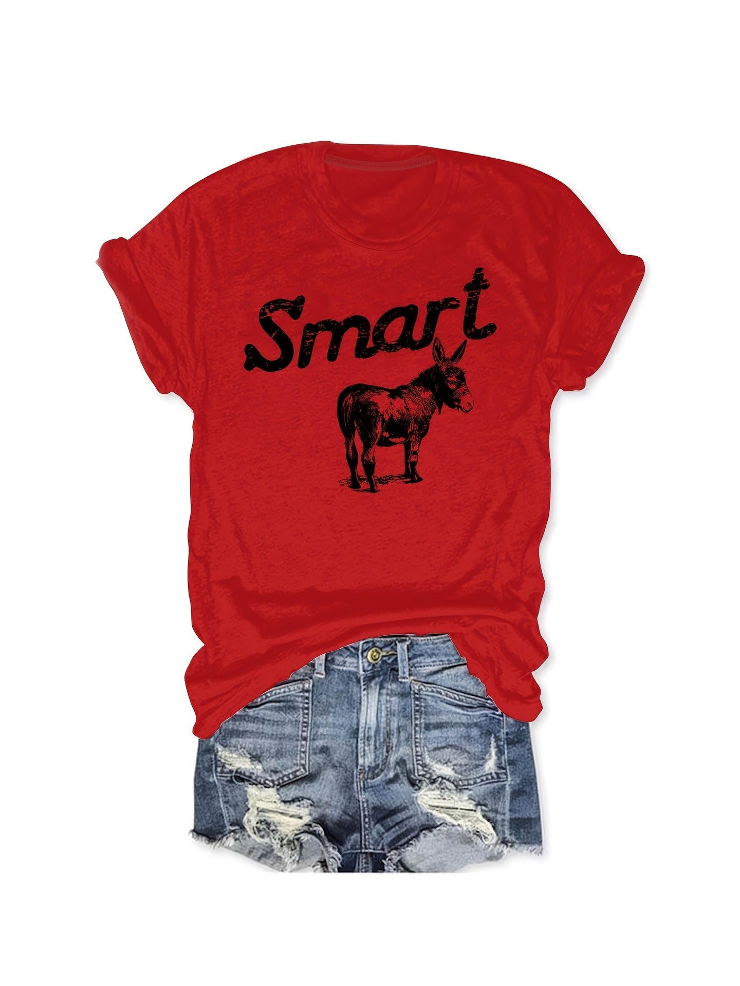 Women's Round Neck Short Sleeve T-Shirt - Casual Summer Top FitiqueFit