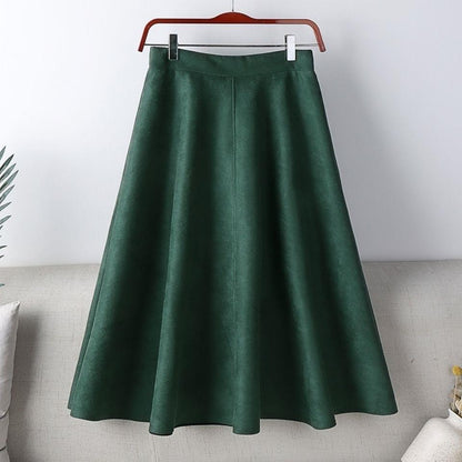 High Waist Slimming Mid-length Retro A- Line Large Hem Umbrella Skirt Grayceful LLC