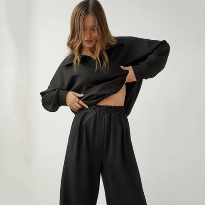 Women’s French Casual Two-Piece Suit – High-Waist Trousers Elegant Set FitiqueFit
