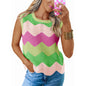 Women’s Rainbow-Striped Cropped Sweater Vest FitiqueFit