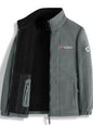 Men'S Letter Embroidery Fleece Jacket, Regular Fit Casual Long Sleeve Zip up Jacket for Fall & Winter, Men'S Outerwear for Outdoor Activities