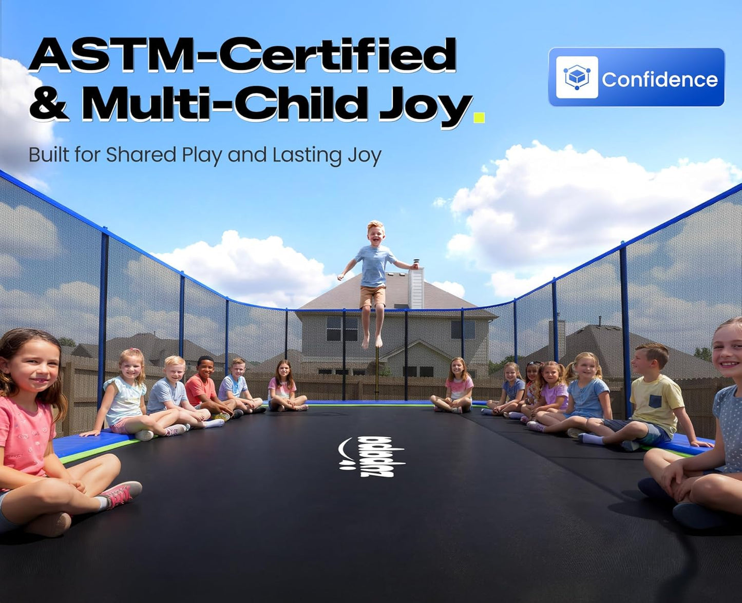 2500LBS Weight Capacity Rectangle Trampoline 13X23Ft Outdoor Square Gymnastics Trampolines with 10-Year Quality Assurance for Kids Adults Large Commercial Grade Rectangular Pro Trampoline