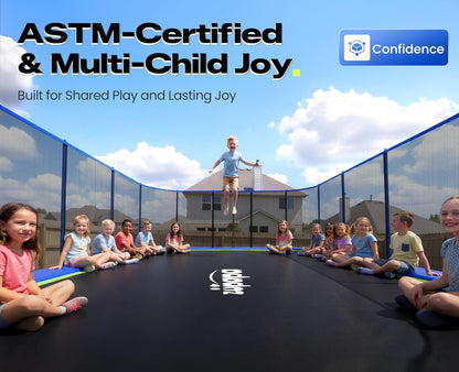 2500LBS Weight Capacity Rectangle Trampoline 13X23Ft Outdoor Square Gymnastics Trampolines with 10-Year Quality Assurance for Kids Adults Large Commercial Grade Rectangular Pro Trampoline