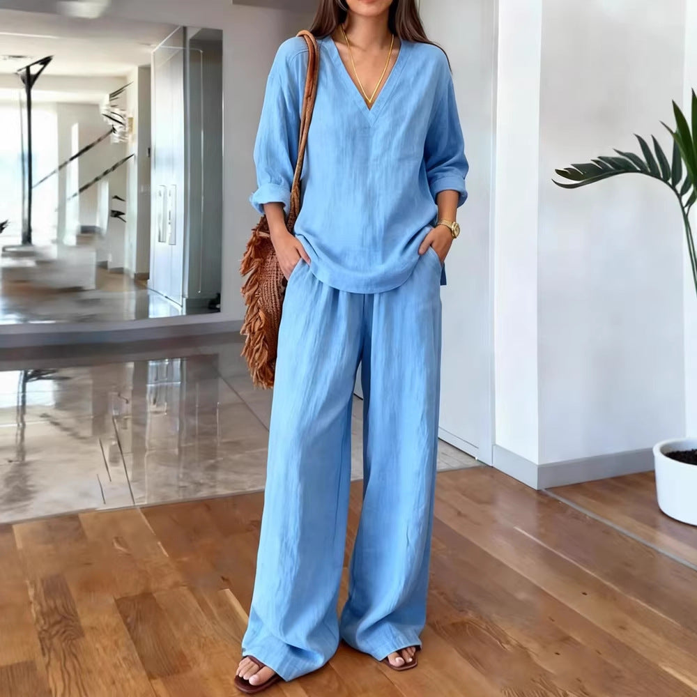 Long Sleeve Top & Full-Length Pants Two-Piece Set – 9 Colors S–3XL FitiqueFit