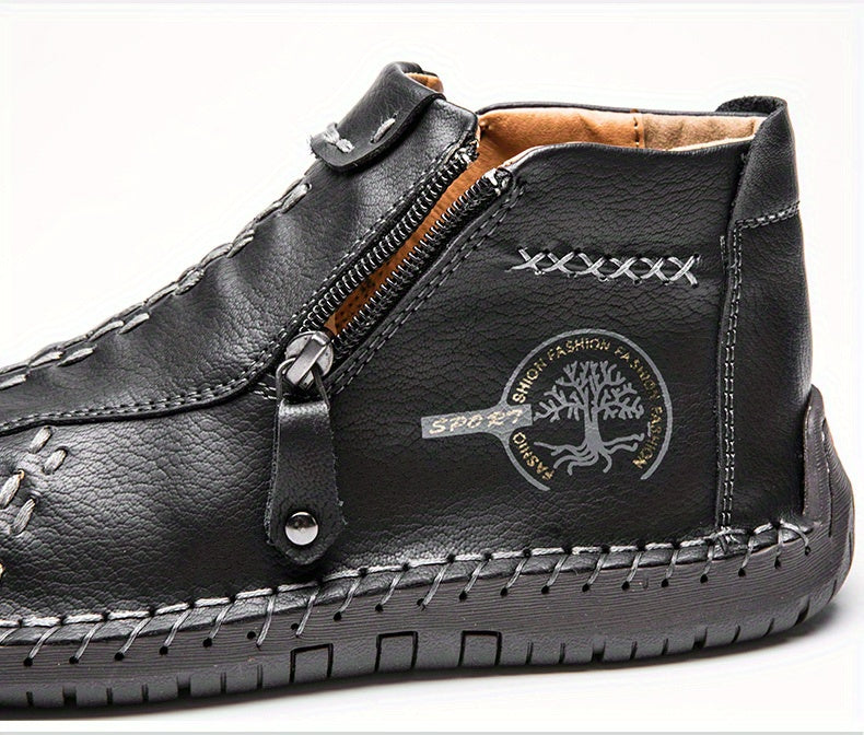 Men's Handmade PU Boots with Zipper, Casual NovaCart