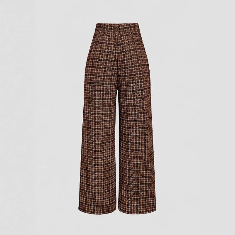 Spring Summer Chic Commuter High-Waisted Versatile Plaid Striped Retro Pants See size chart under “more details” The Fashion Celestial