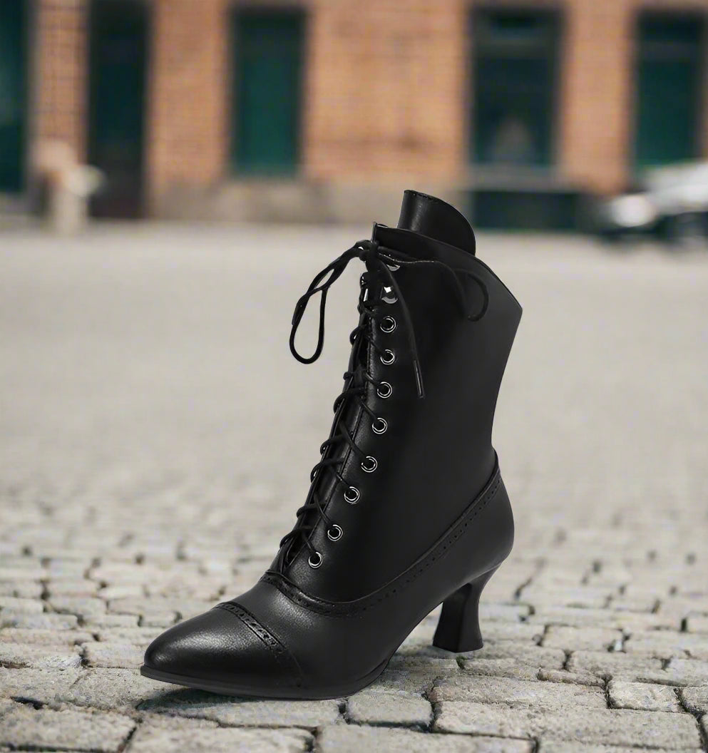 Women’s High Heel Martin Boots – British Style Motorcycle Fashion FitiqueFit