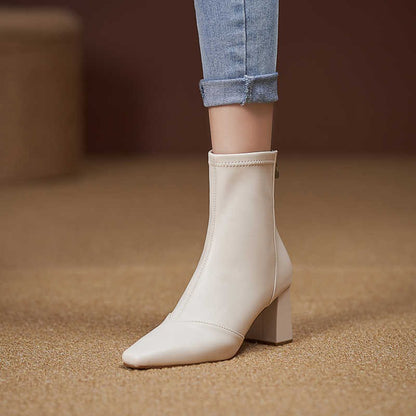 Soft Leather Zip-Back Velvet-Lined Skinny Boots — Sleek Heels FitiqueFit