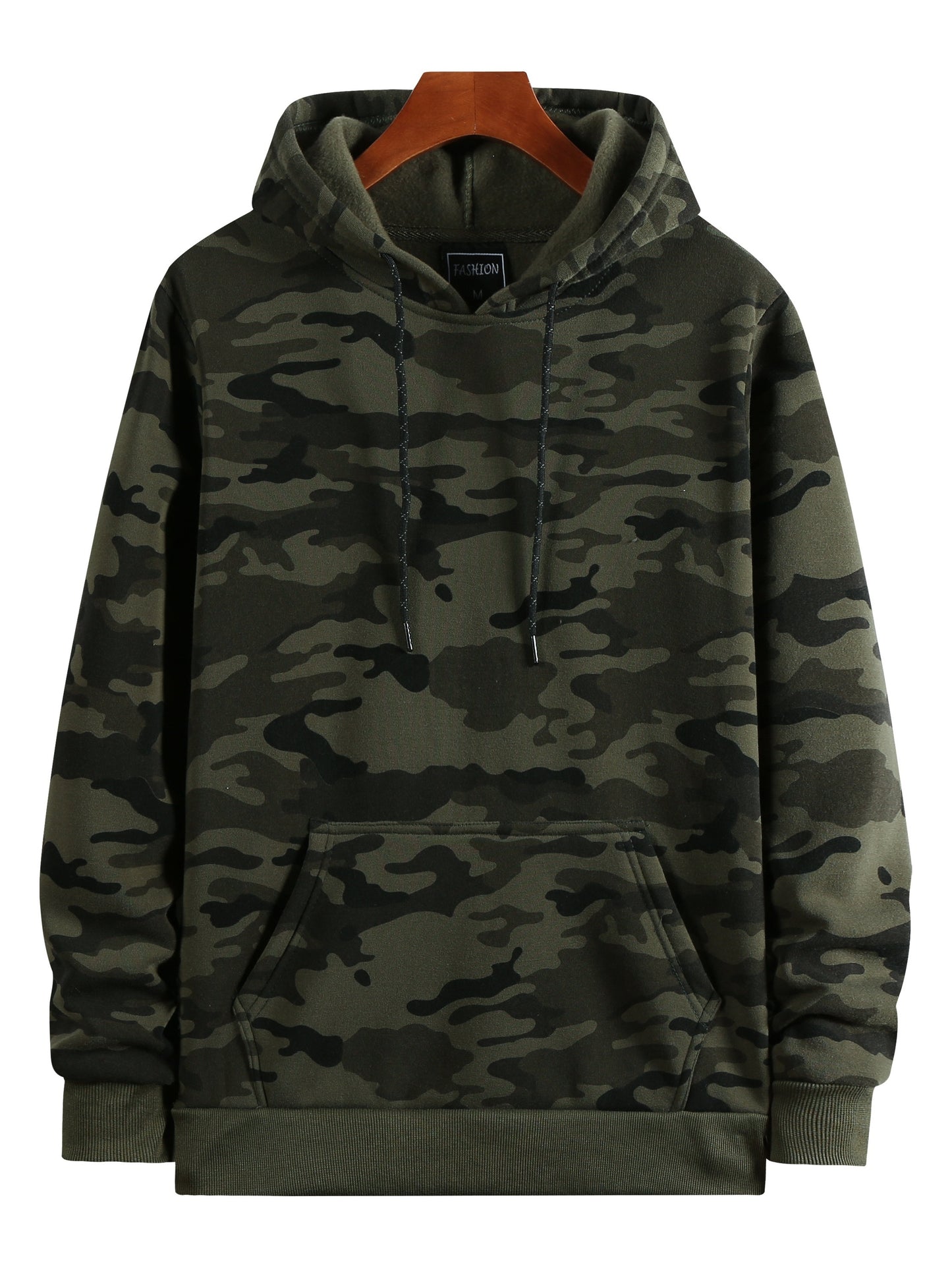 Men's Camouflage Loose Pullover Hooded Fleece Sweatshirt for Autumn And Winter, Hooded, Fleece NovaCart