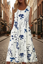 Women's Elegant Floral Print Two-Piece Set – Round Neck Top & Pants FitiqueFit