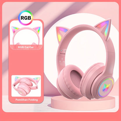[Cat Ear Design] ONIKUMA Cute Gaming Headset | Bluetooth, Noise Cancelling, High-Quality Sound, Cat Ears NovaCart