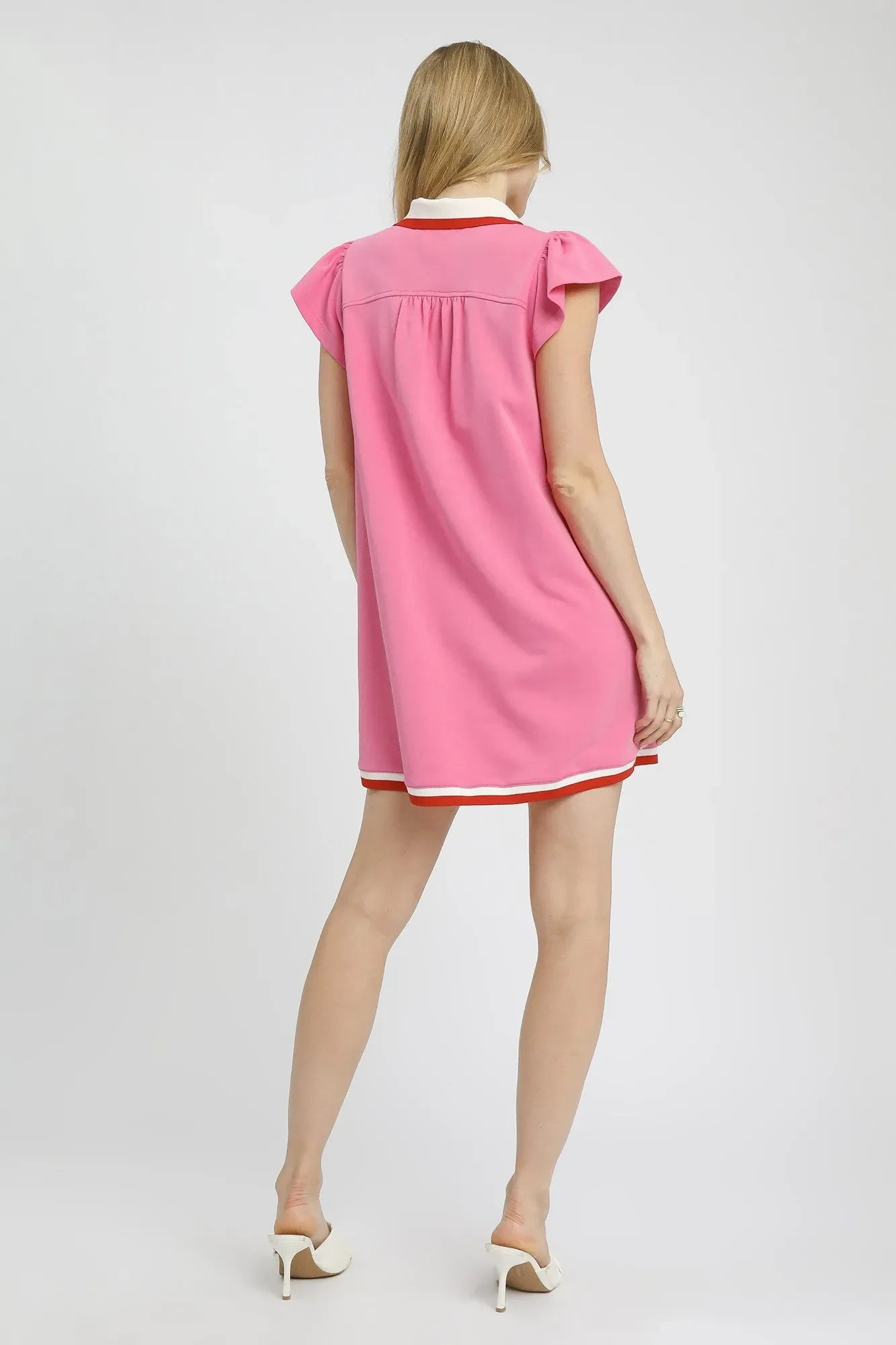 Umgee Contrast Trim Cap Sleeve Mini Dress West2East Surf