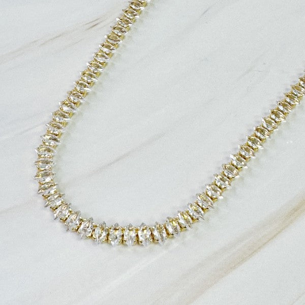 Marquise Cut Sparkle Tennis Necklace Shop Style & More | Fresh Looks, Everyday Deals & Free Shipping