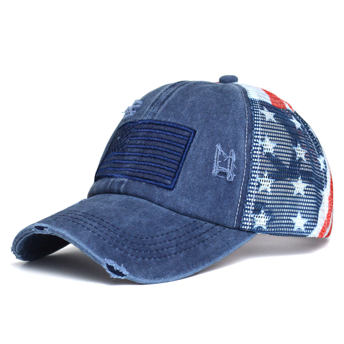 Women's Ripped Embroidered Baseball Cap – Breathable Dome Top Polyester Hat FitiqueFit