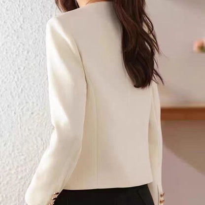 Women’s Cropped Crew Neck Jacket – Casual Lightweight Outerwear FitiqueFit