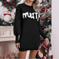 Women’s Knitted Round Neck Lantern-Sleeve Pullover Sheath FitiqueFit