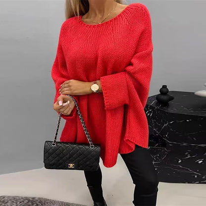 Winter Loose Batwing Sleeve Pullover Sweater Fashion Oversized Knitted Shawl Sweater Tops For Women Clothing Grayceful LLC