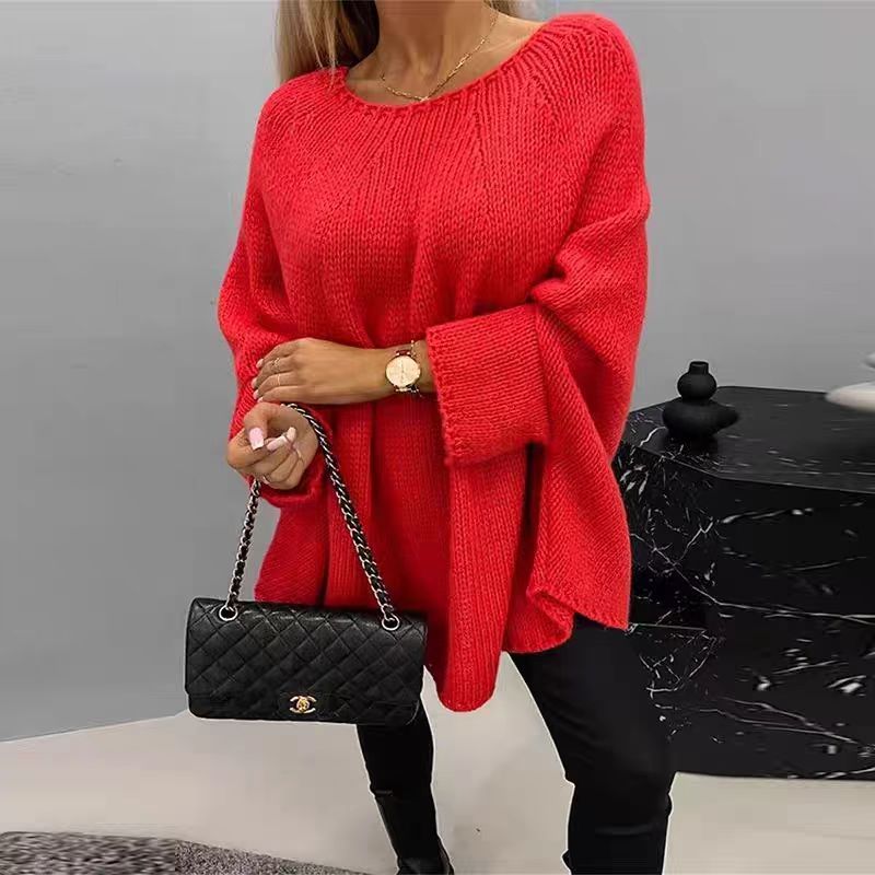 Winter Loose Batwing Sleeve Pullover Sweater Fashion Oversized Knitted Shawl Sweater Tops For Women Clothing Grayceful LLC