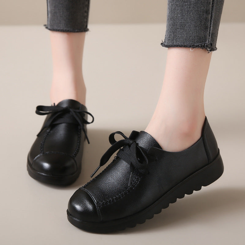 Women’s Black Flat Work Shoes – Soft Sole Anti-Slip Flats FitiqueFit