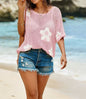 Women's Hollow-Out Drop-Shoulder Loose Knit Top FitiqueFit