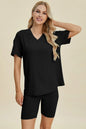 Basic Bae Full Size Ribbed V-Neck Short Sleeve Top and Shorts Set New Era Fashion LLc