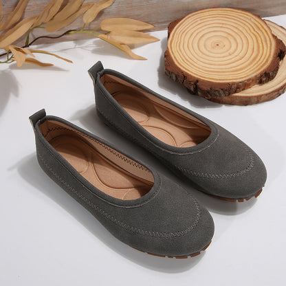 Women’s Low-Cut Round Toe Loafers – Slip-On Flat Casual Shoes FitiqueFit