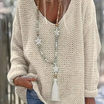 Cozy V-neck Long Sleeve Casual Sweater