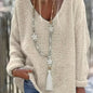 Cozy V-neck Long Sleeve Casual Sweater