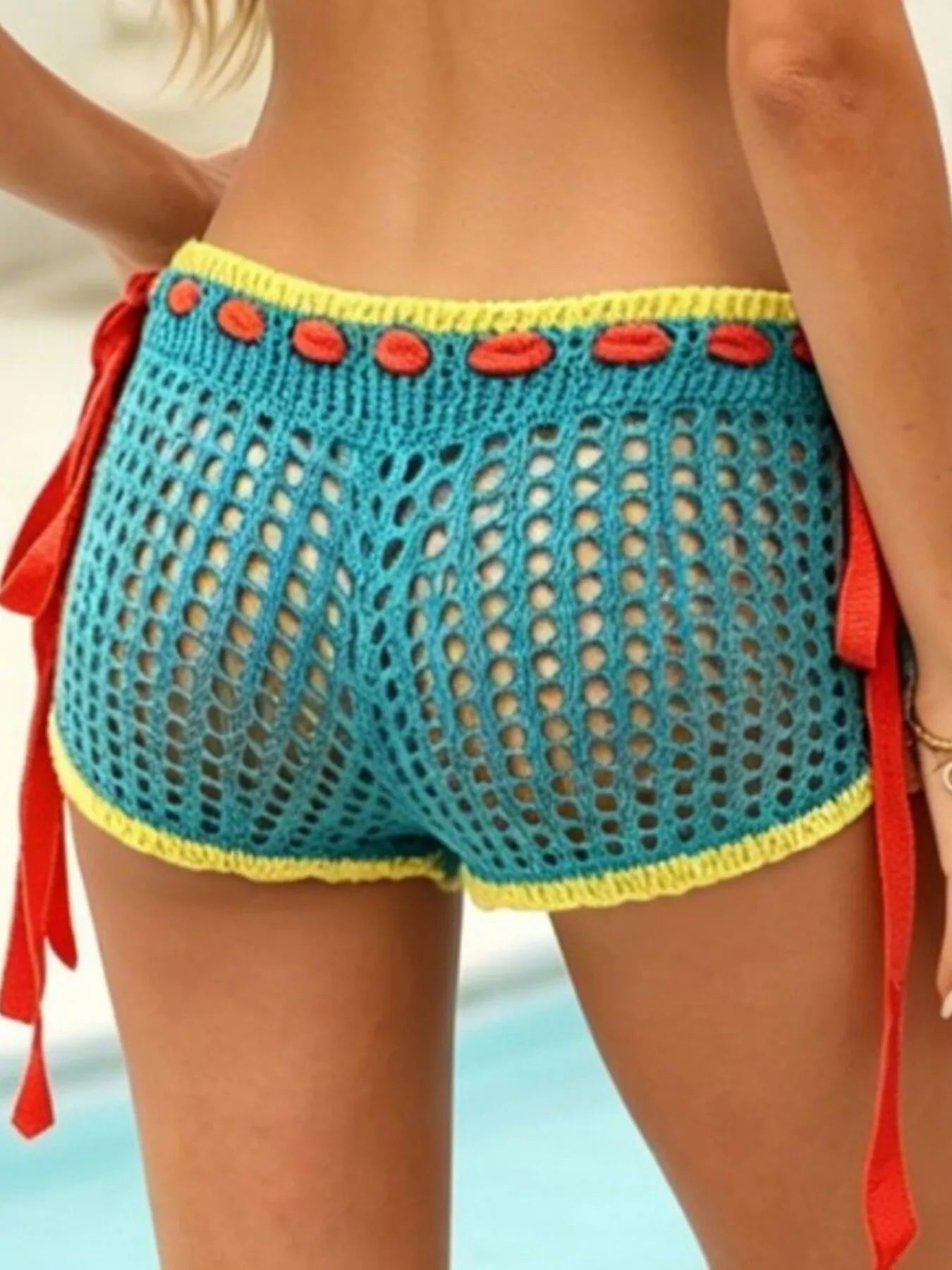 Crochet Tie-Side Cover Up Shorts New Era Fashion LLc