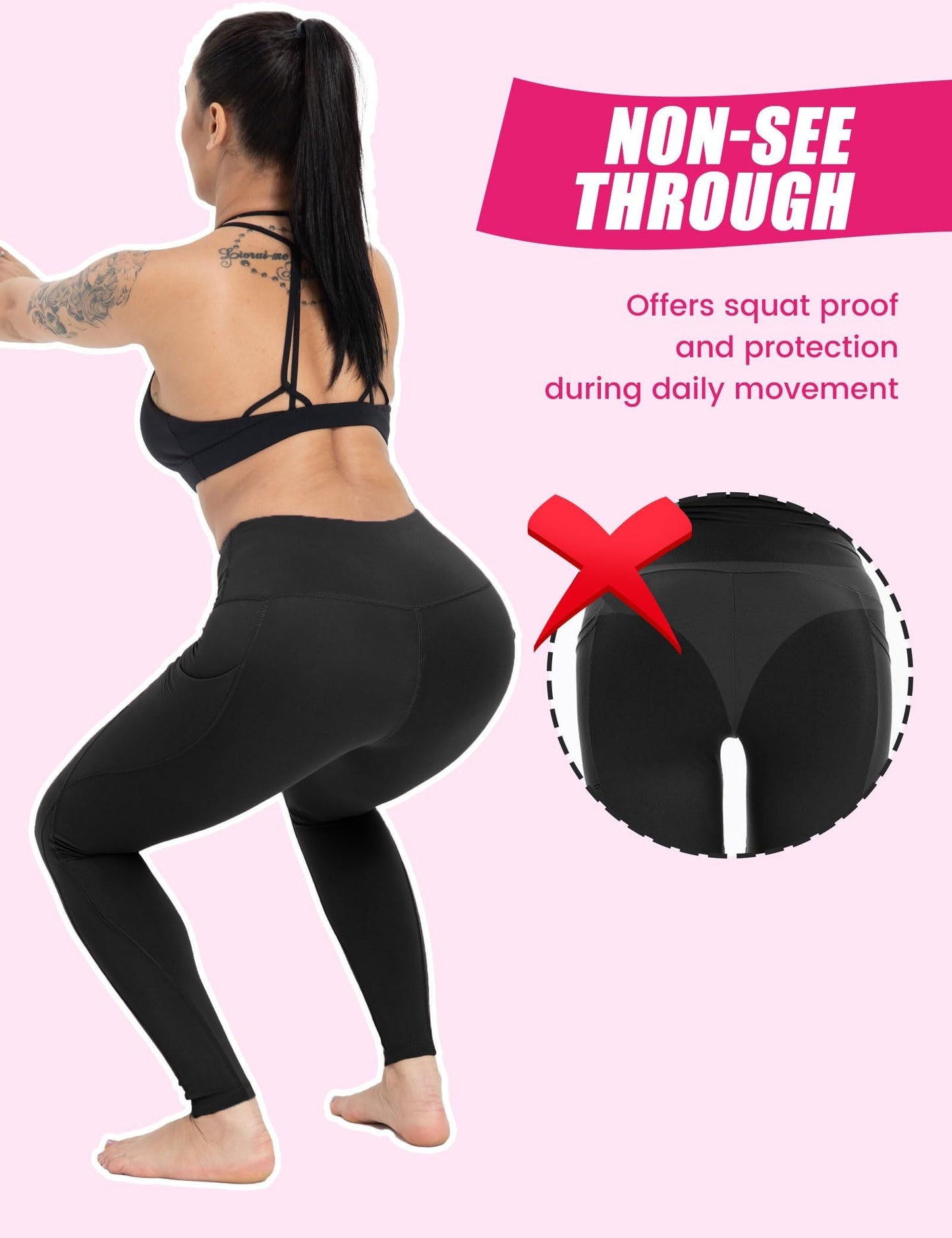 3-Pack High-Waisted Cropped Yoga Pants with Slanted Pockets FitiqueFit