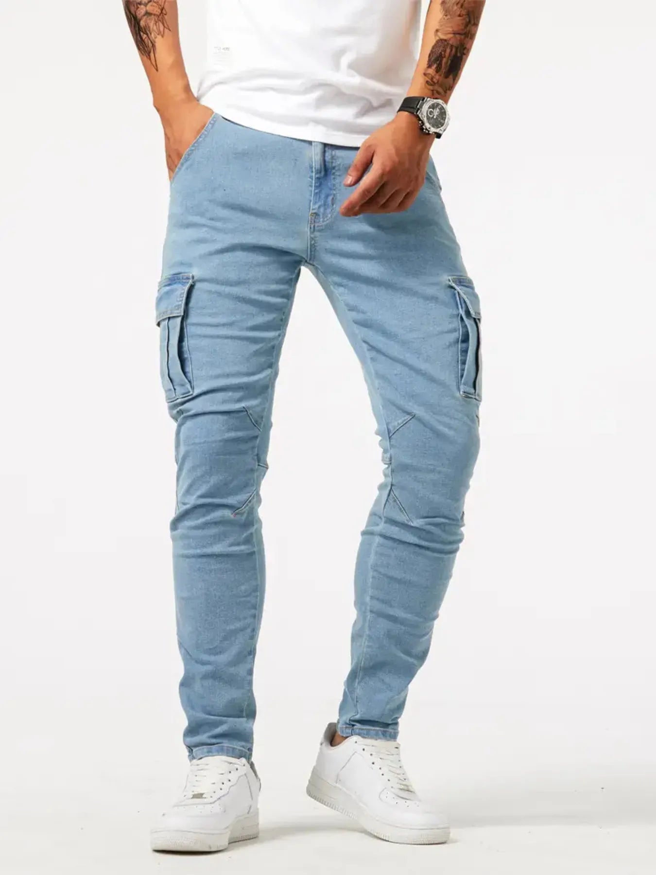 Men's Plus Size Skinny Cargo Jeans New Era Fashion LLc