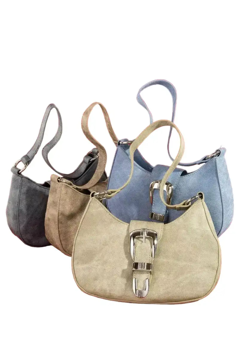 Fame Buckle Detail Hobo Shoulder Bag West2East Surf